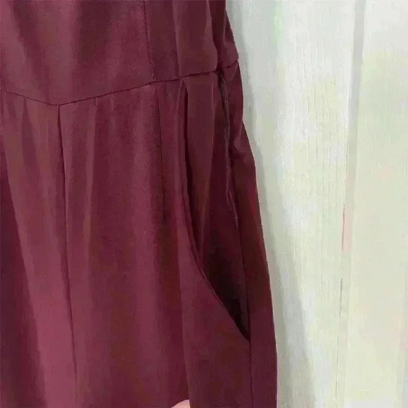 Express x Negin Mirsalehi Burgundy Jumpsuit Size 6 Wide Leg Crew Neck Women's - Picture 3 of 8